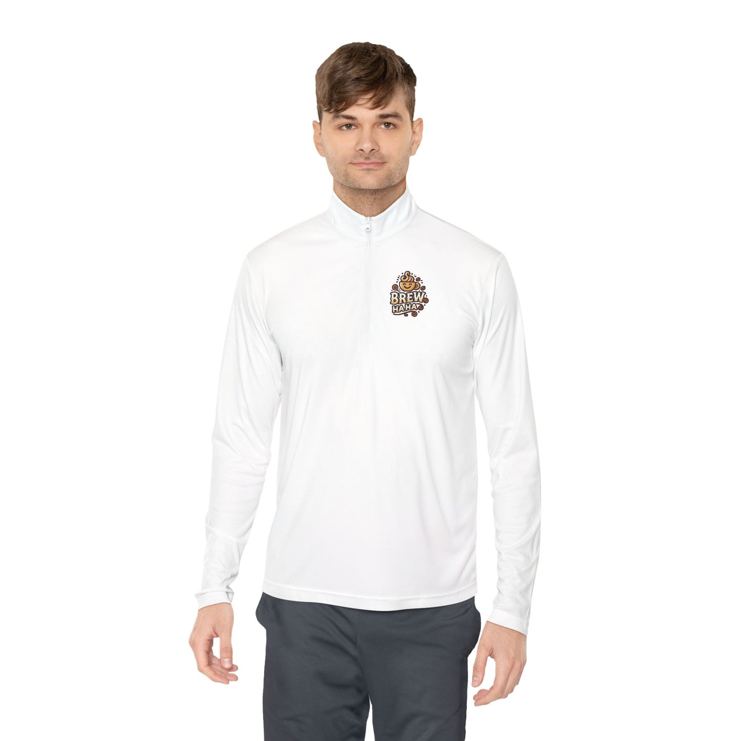 Cozy Quarter-Zip Pullover, Casual Wear, Gifts for Coffee Lovers, Fall Fashion, Unisex Style, Brew Crew Pullover